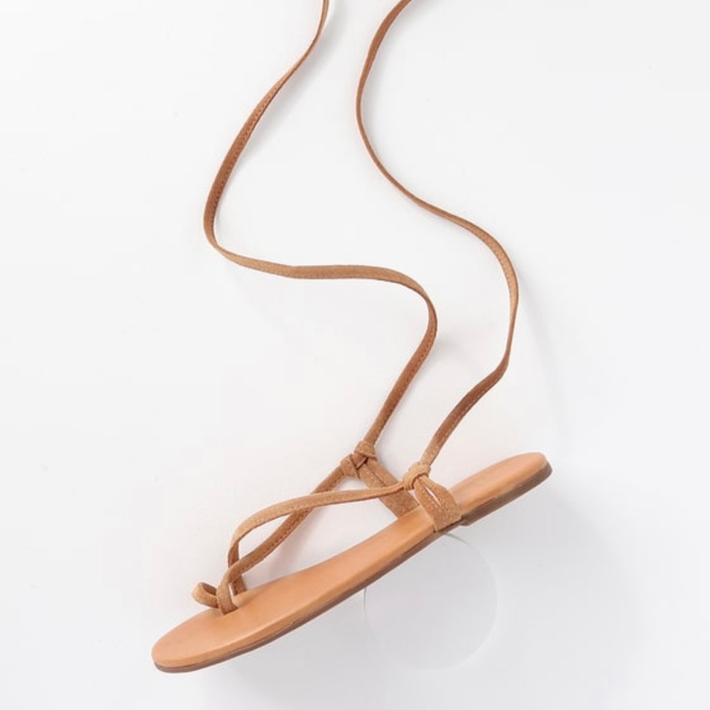 Tan Suede Leather Strappy Sandal